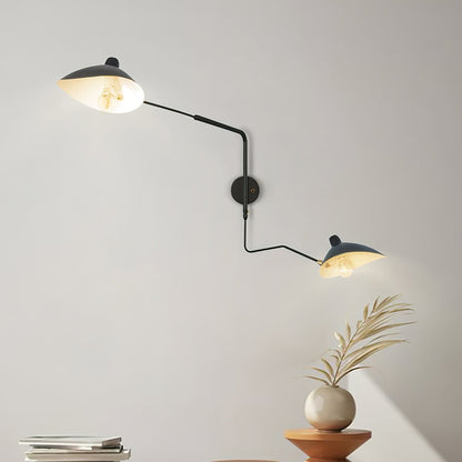 Adjustable Arm Metal Wall Sconce with LED Lighting in Black or White