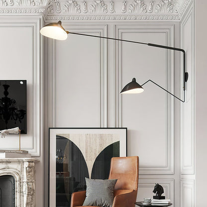 Adjustable Arm Metal Wall Sconce with LED Lighting in Black or White