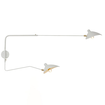 Adjustable Arm Metal Wall Sconce with LED Lighting in Black or White
