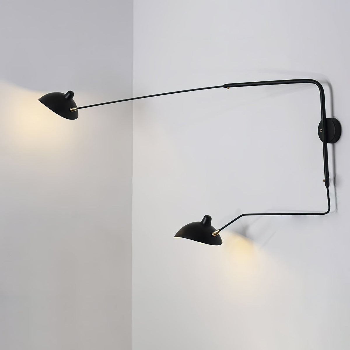 Adjustable Arm Metal Wall Sconce with LED Lighting in Black or White