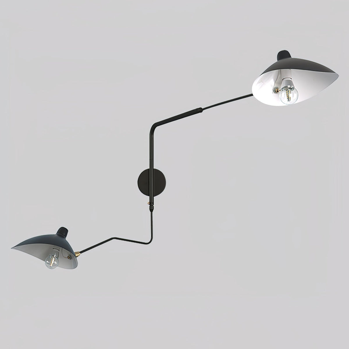 Adjustable Arm Metal Wall Sconce with LED Lighting in Black or White