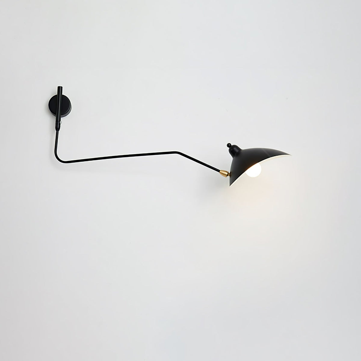 Adjustable Arm Metal Wall Sconce with LED Lighting in Black or White