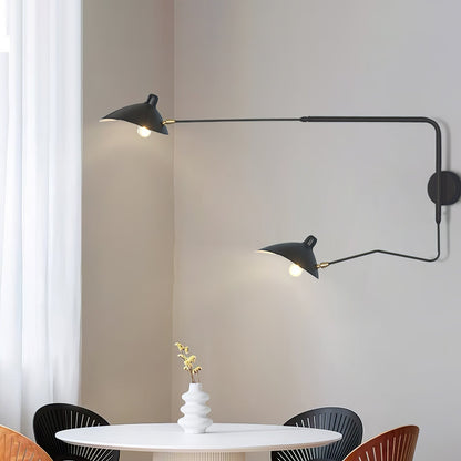 Adjustable Arm Metal Wall Sconce with LED Lighting in Black or White