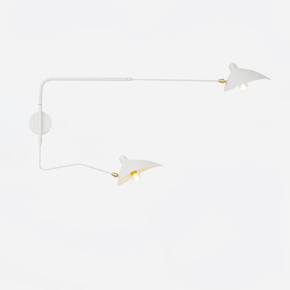 Adjustable Arm Metal Wall Sconce with LED Lighting in Black or White