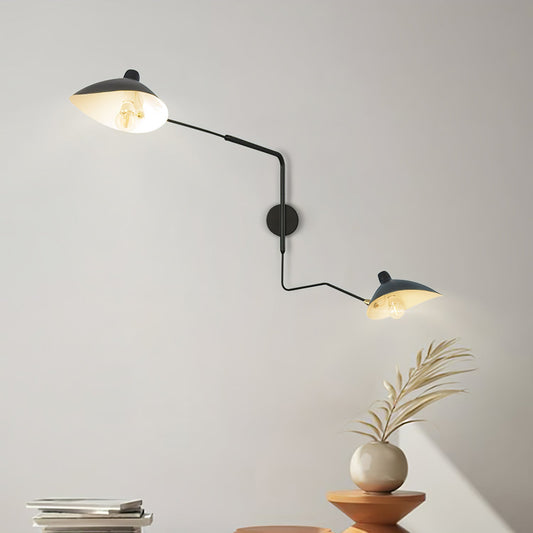 Adjustable Arm Metal Wall Sconce with LED Lighting in Black or White