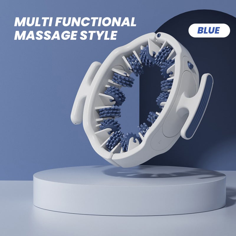 Adjustable Body Massage Roller with 360° Massage Rings and Removable Handle