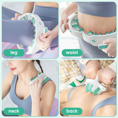 Adjustable Body Massage Roller with 360° Massage Rings and Removable Handle