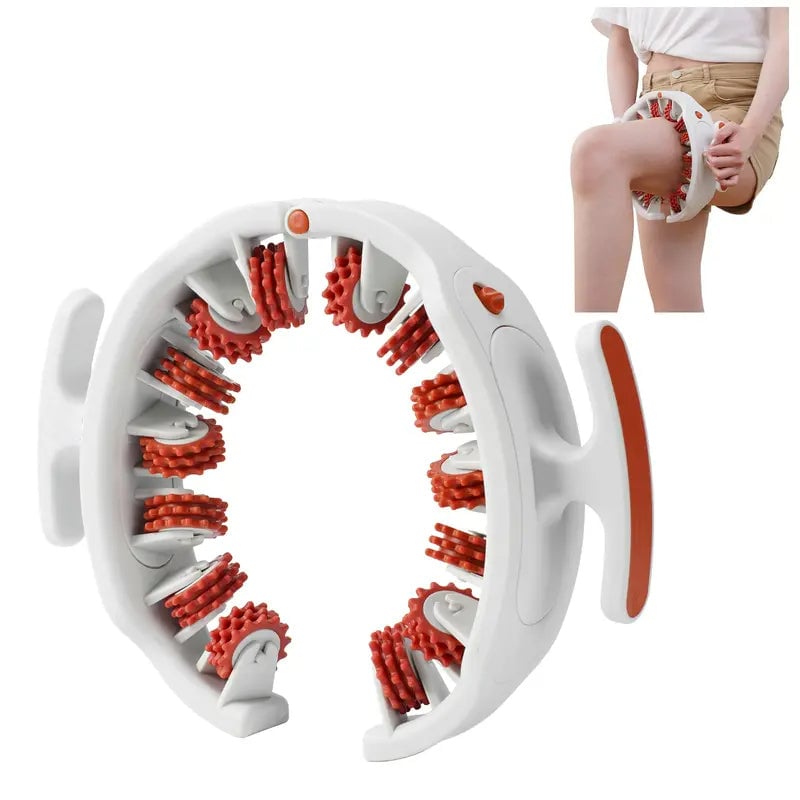 Adjustable Body Massage Roller with 360° Massage Rings and Removable Handle