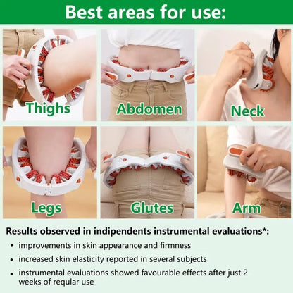 Adjustable Body Massage Roller with 360° Massage Rings and Removable Handle