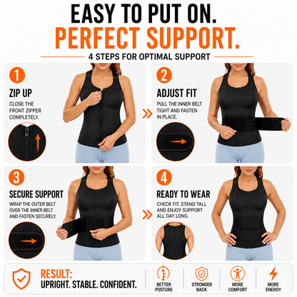 Adjustable Clavicle Posture Brace with Upper Back Waist Support and Breathable Neoprene