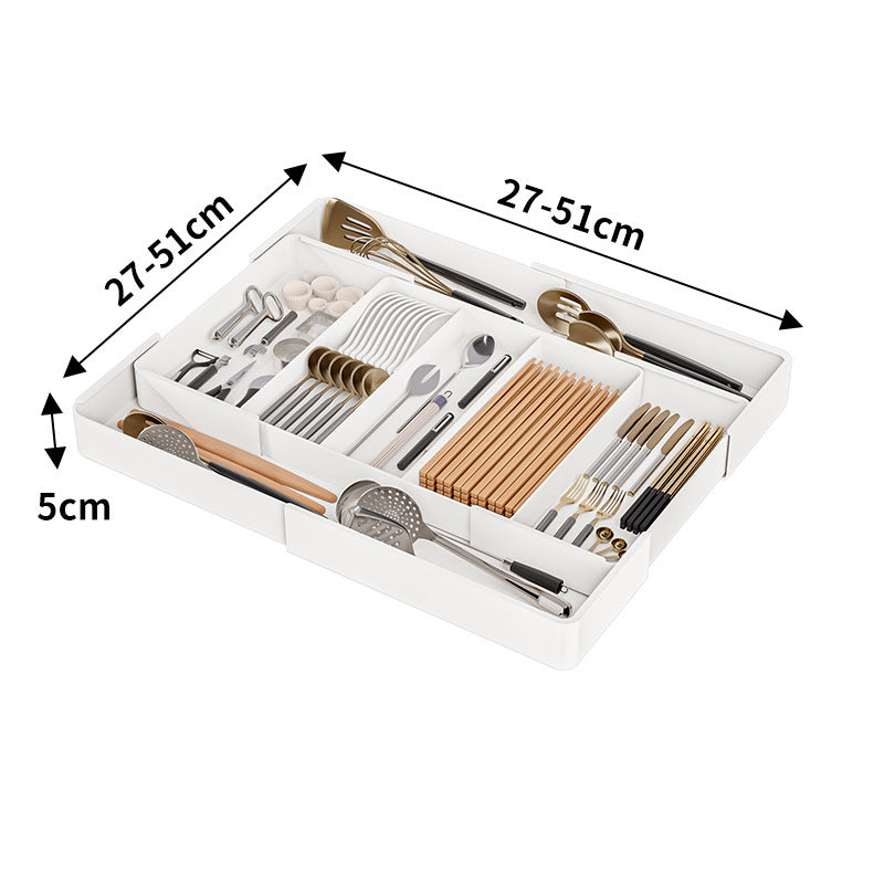 Adjustable Drawer Organizer with Extendable Space-Saving Design