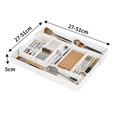 Adjustable Drawer Organizer with Extendable Space-Saving Design