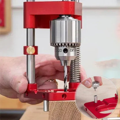 Adjustable Drill Press Guide for Handheld Drills, Portable Woodworking Jig