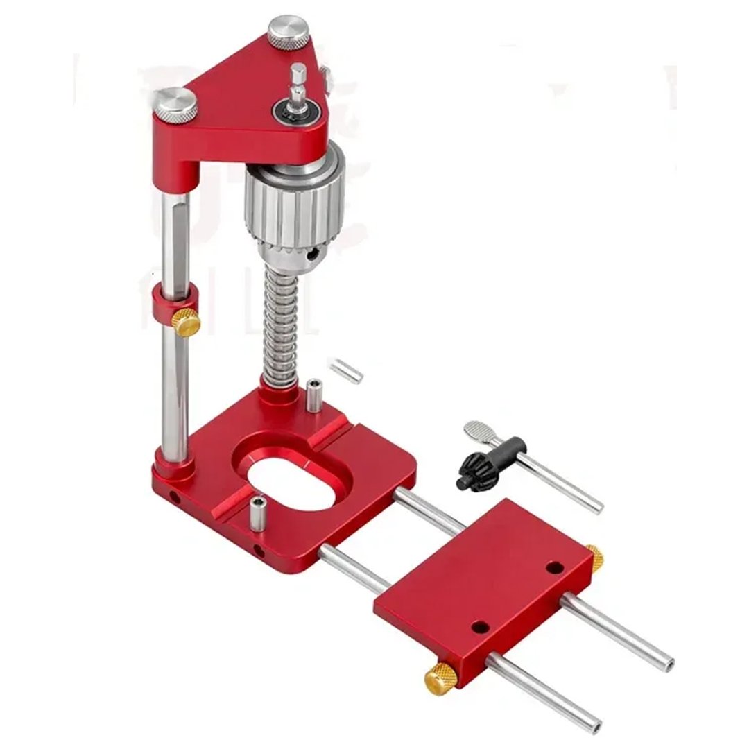 Adjustable Drill Press Guide for Handheld Drills, Portable Woodworking Jig