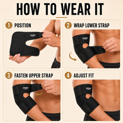 Adjustable Elbow Compression Brace with Mercerised Fabric