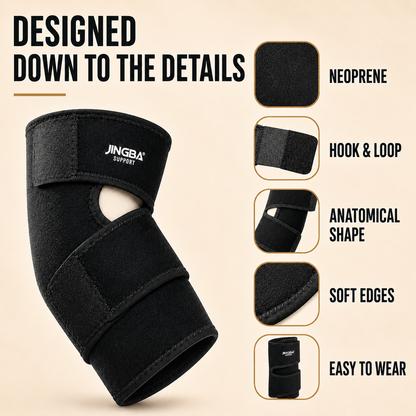 Adjustable Elbow Compression Brace with Mercerised Fabric