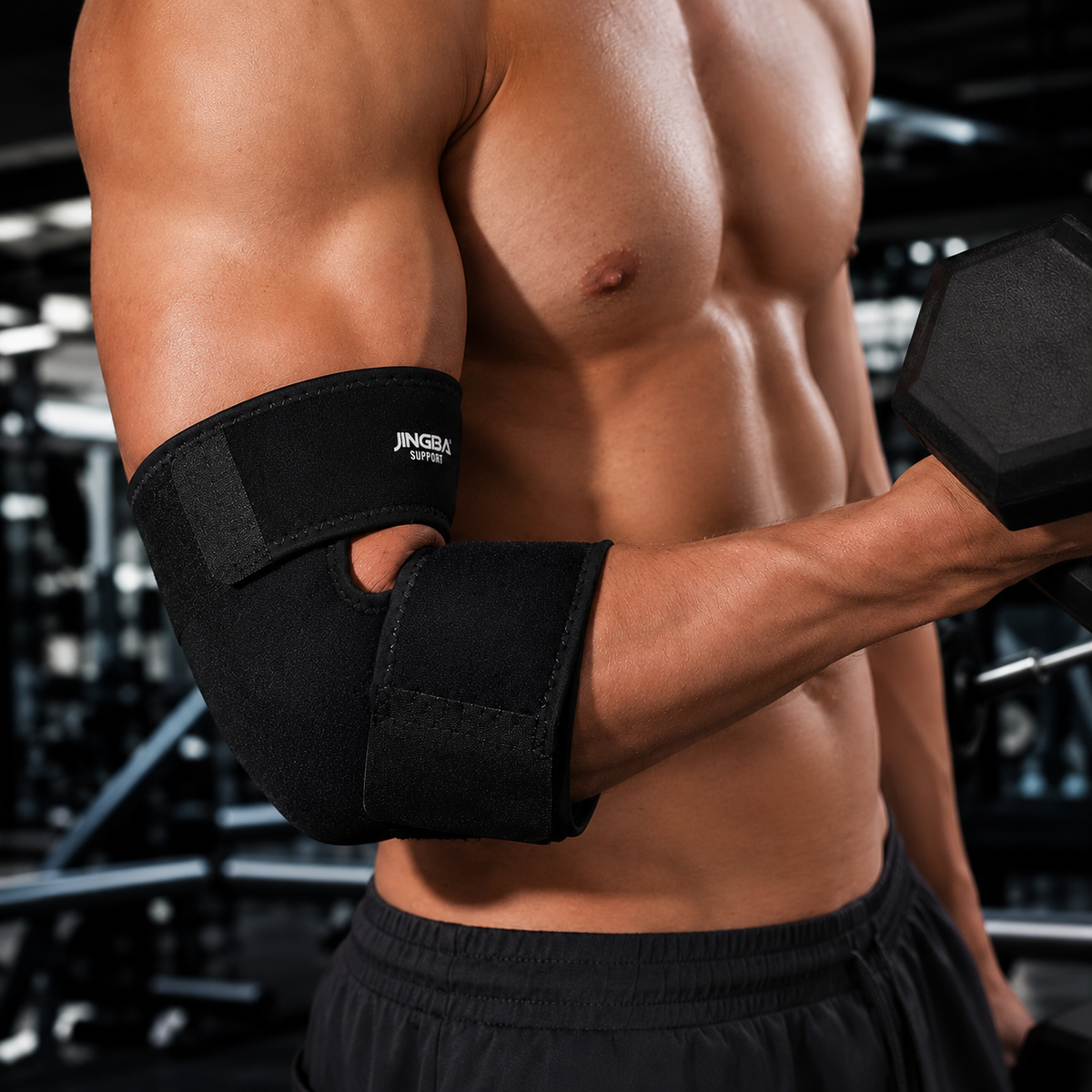 Adjustable Elbow Compression Brace with Mercerised Fabric