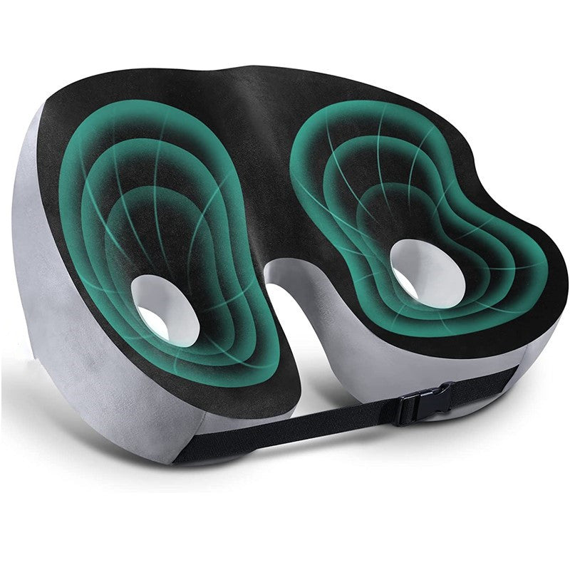 Adjustable Memory Foam Seat Cushion with Ergonomic Sit Bone Support