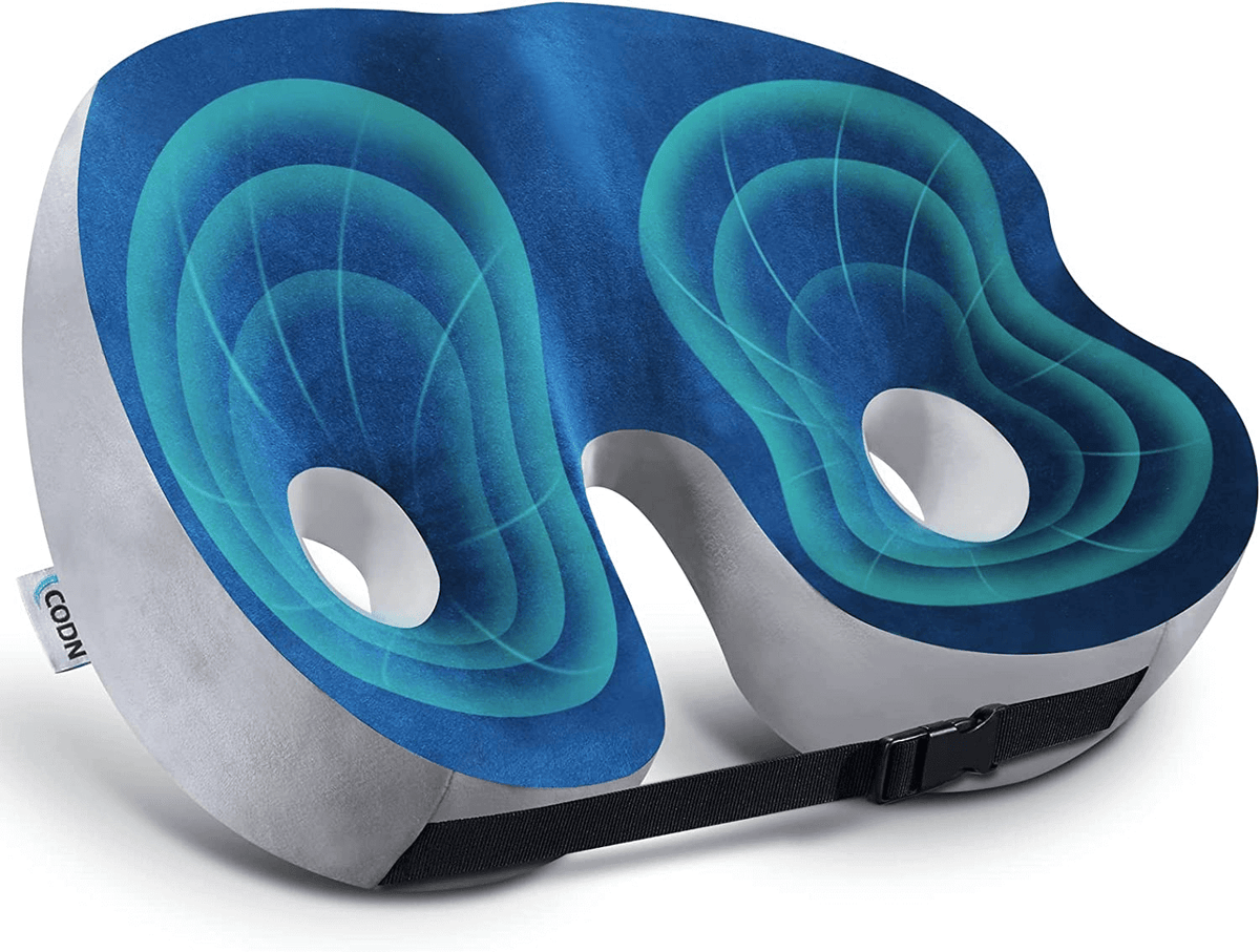 Adjustable Memory Foam Seat Cushion with Ergonomic Sit Bone Support
