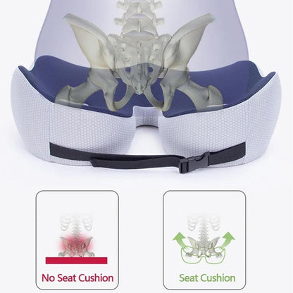Adjustable Memory Foam Seat Cushion with Ergonomic Sit Bone Support