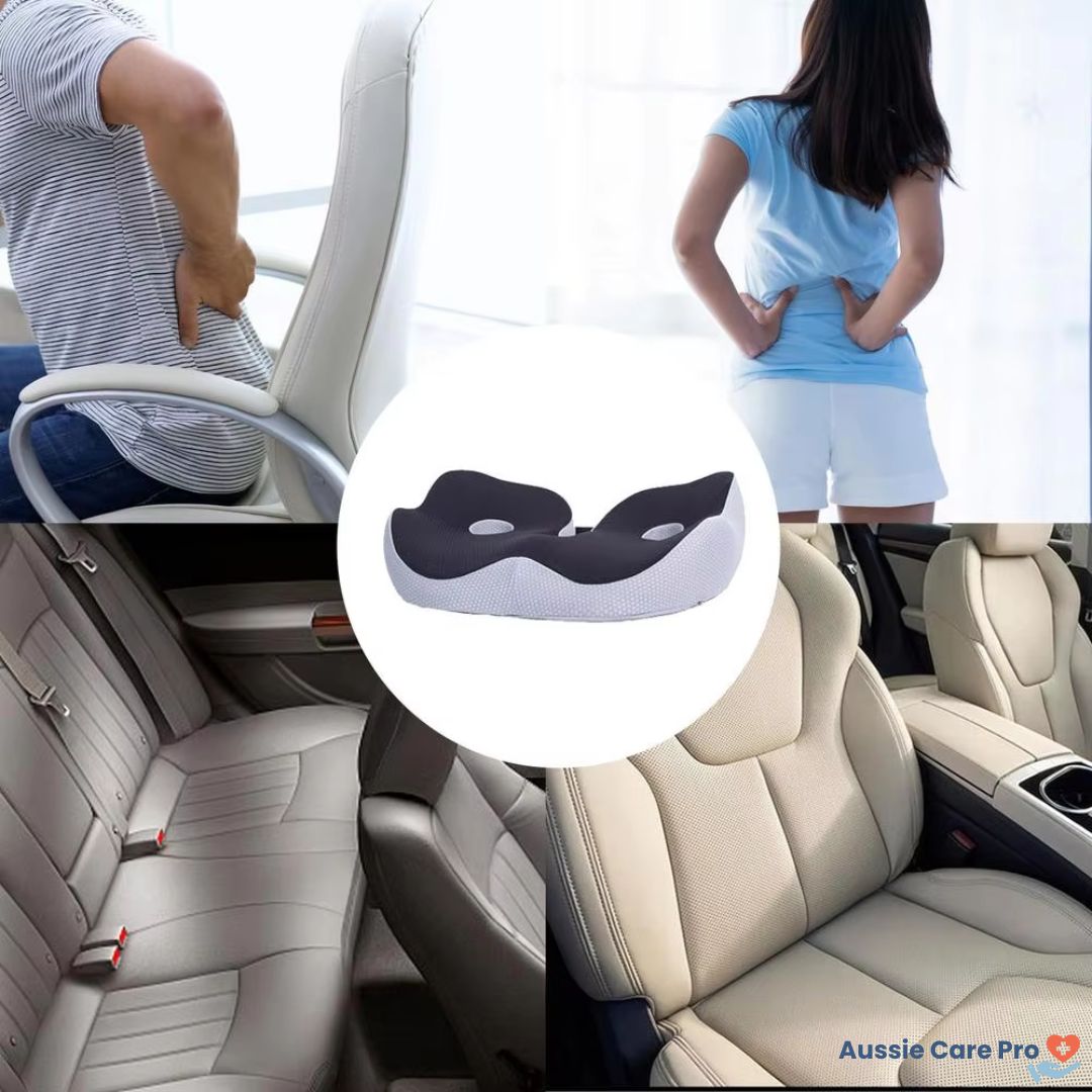 Adjustable Memory Foam Seat Cushion with Ergonomic Sit Bone Support