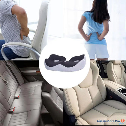 Adjustable Memory Foam Seat Cushion with Ergonomic Sit Bone Support