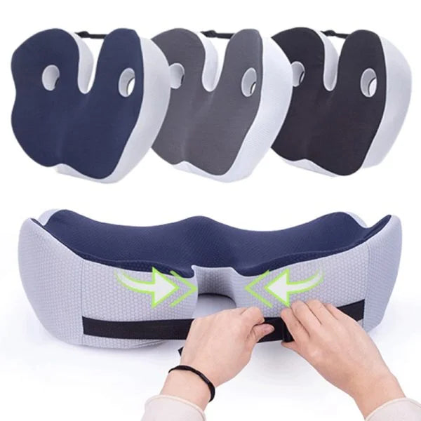 Adjustable Memory Foam Seat Cushion with Ergonomic Sit Bone Support