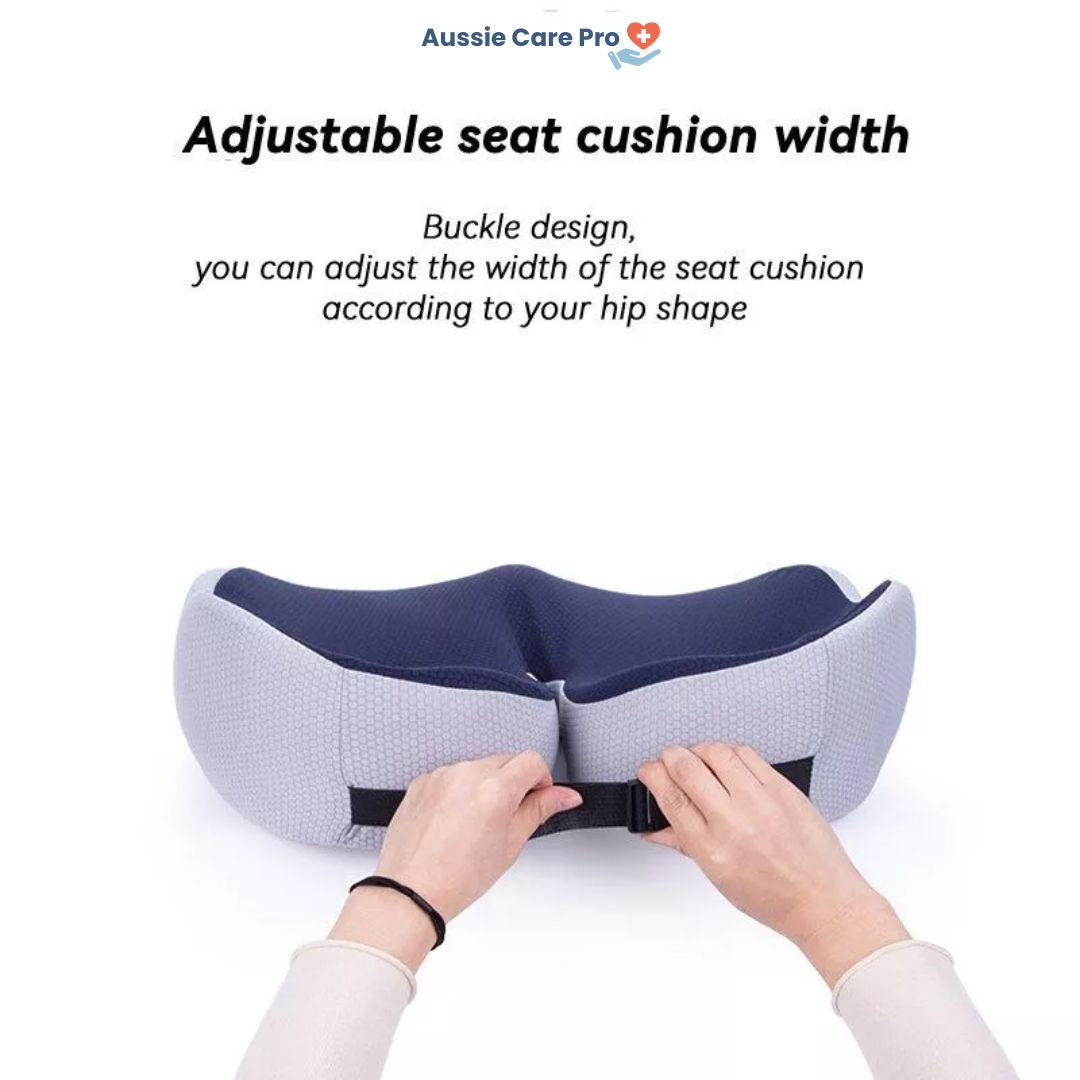Adjustable Memory Foam Seat Cushion with Ergonomic Sit Bone Support