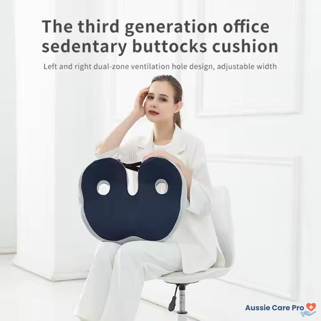 Adjustable Memory Foam Seat Cushion with Ergonomic Sit Bone Support