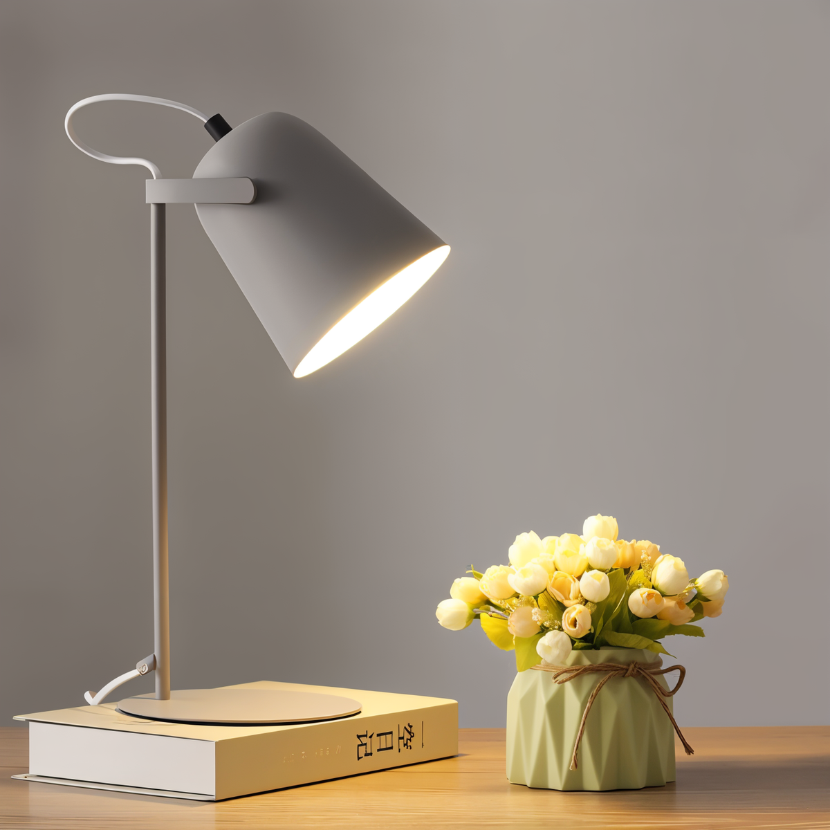 Adjustable Nordic Table Lamp with Rotating Shade for Desk and Bedside Lighting