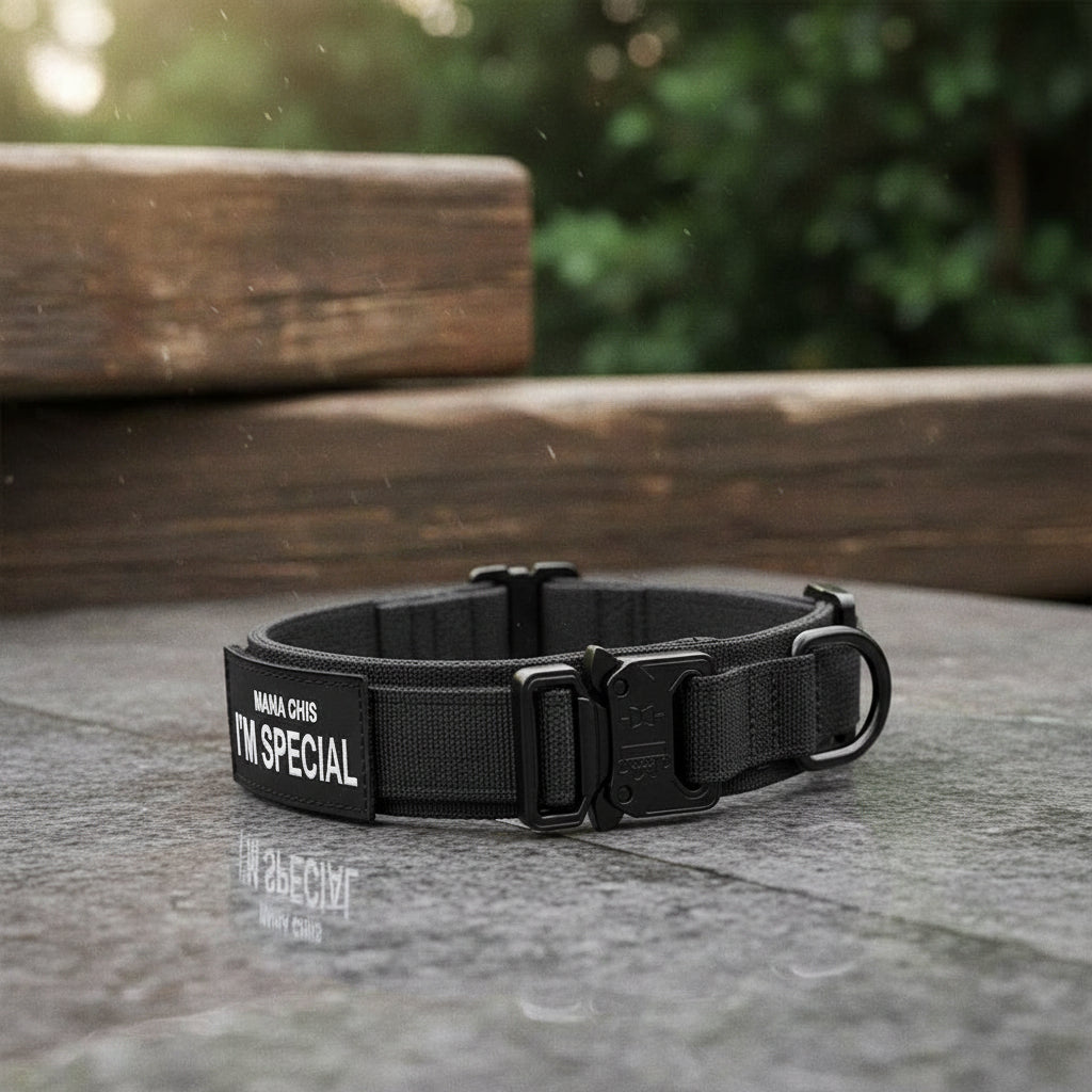 Adjustable Nylon Dog Collar with Padded Comfort and Handle