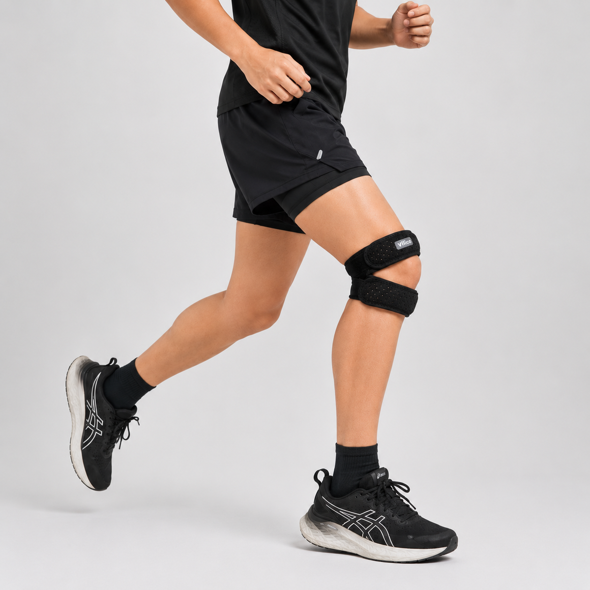 Adjustable Patellar Support Strap with Hook and Loop Closure