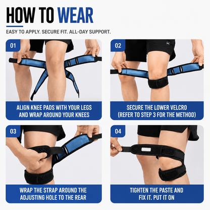 Adjustable Patellar Support Strap with Hook and Loop Closure