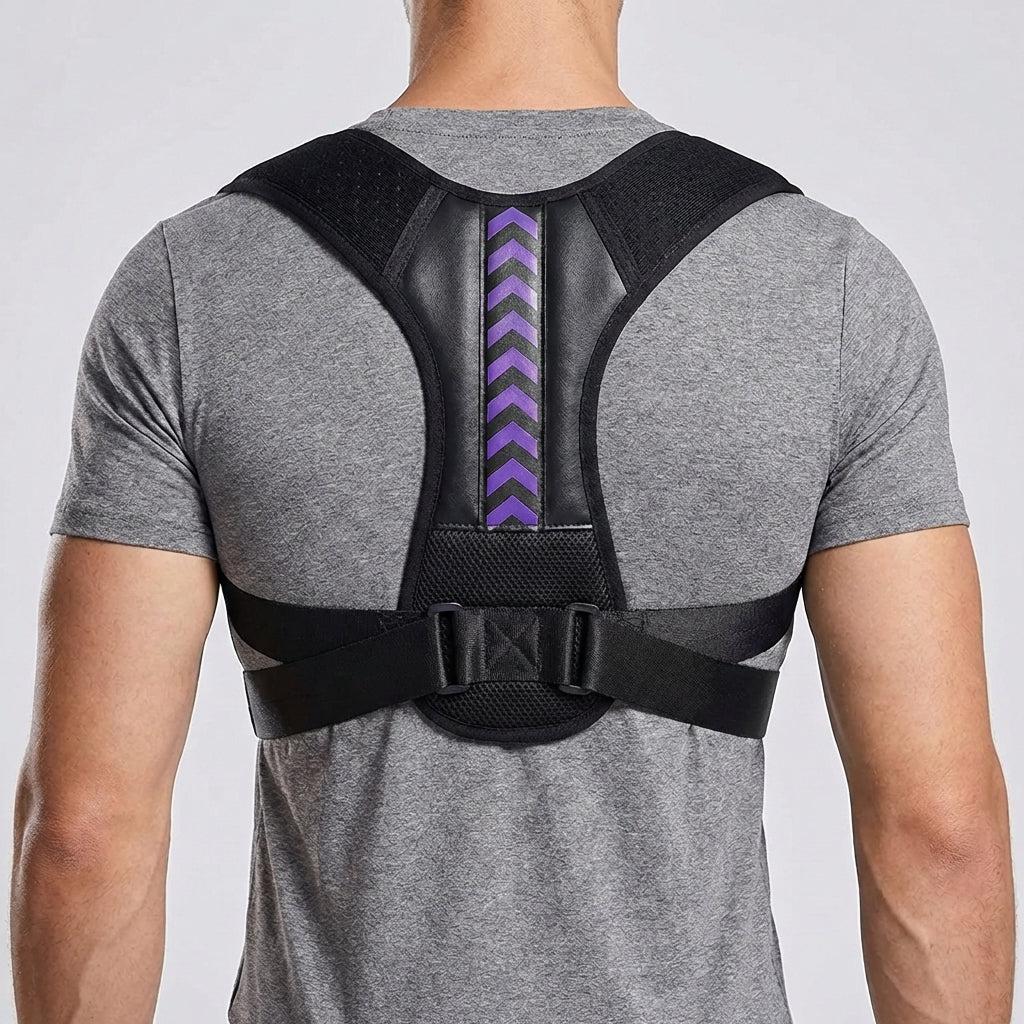 Adjustable Posture Support Brace with Breathable Polyester Panels