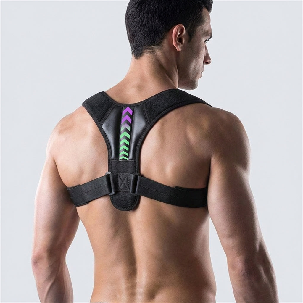 Adjustable Posture Support Brace with Breathable Polyester Panels