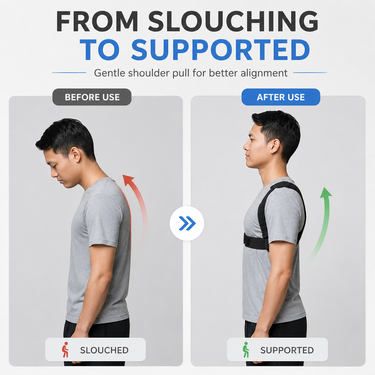 Adjustable Shoulder Posture Brace with Soft-Edged Straps and Discreet Fit