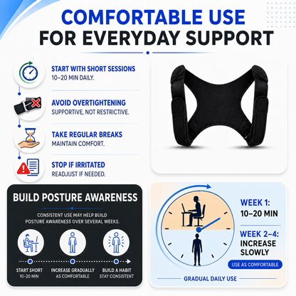 Adjustable Shoulder Posture Brace with Soft-Edged Straps and Discreet Fit