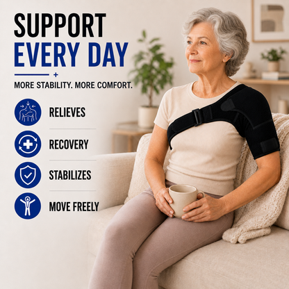 Adjustable Shoulder Support Wrap with Compression Fit and Breathable Construction