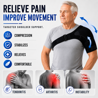 Adjustable Shoulder Support Wrap with Compression Fit and Breathable Construction