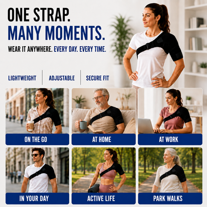 Adjustable Shoulder Support Wrap with Compression Fit and Breathable Construction