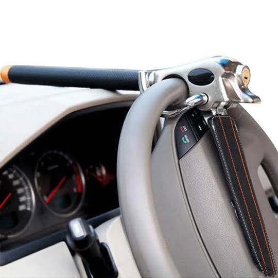 Adjustable Steering Wheel Lock with Triple Locking System for Vehicle Security