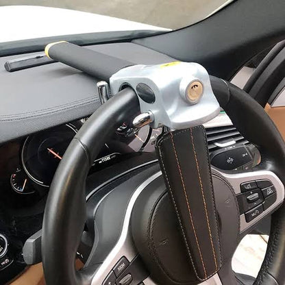 Adjustable Steering Wheel Lock with Triple Locking System for Vehicle Security