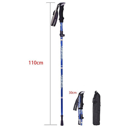 Adjustable Trekking Poles 65–135 cm Lightweight Aluminium with Shock Absorption