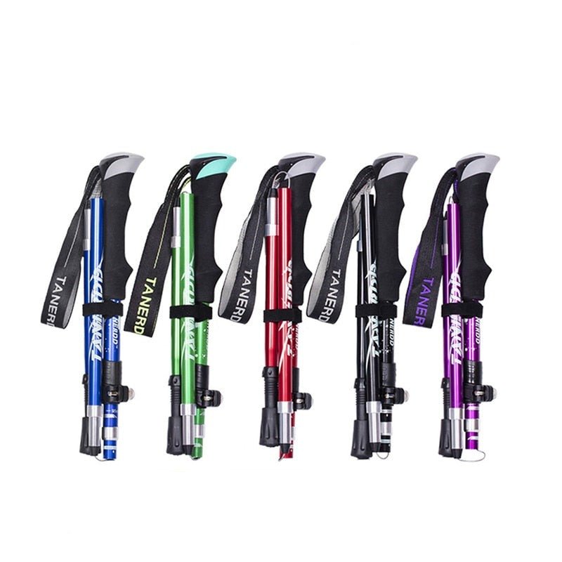 Adjustable Trekking Poles 65–135 cm Lightweight Aluminium with Shock Absorption