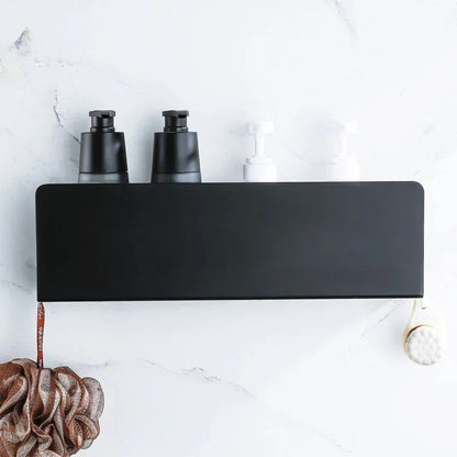 Aluminium Bathroom Wall Shelf with Side Hooks and Matte Finish