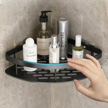 Aluminium Shower Shelf with Open Frame Design and Self Adhesive Mounting