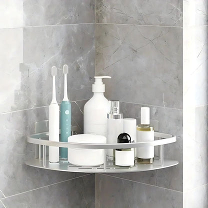 Aluminium Shower Shelf with Open Frame Design and Self Adhesive Mounting