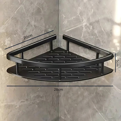 Aluminium Shower Shelf with Open Frame Design and Self Adhesive Mounting