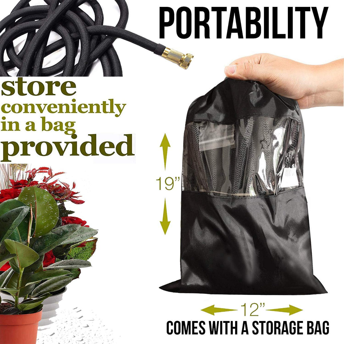 AquaFlex Expandable Garden Hose Lightweight Flexible Leakproof Hose