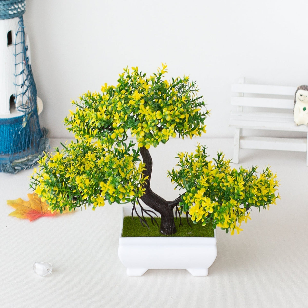 Artificial Bonsai Plant Decorative Faux Greenery for Home and Office